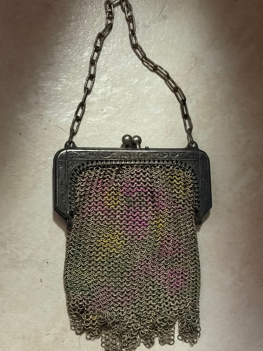 Antique German Silver Whiting & David Co. Chain Purse or Coin